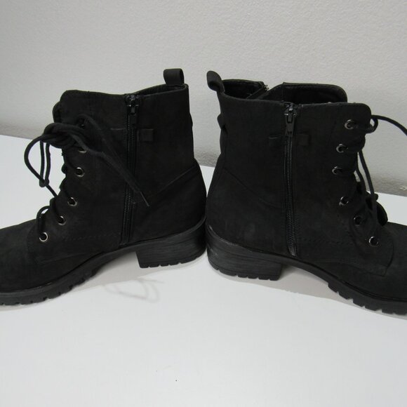 Dunes Kobe Women Blk Combat Lace Up Boot Moto Zip Up Y2K Grunge Goth Booties 9M - Picture 4 of 8